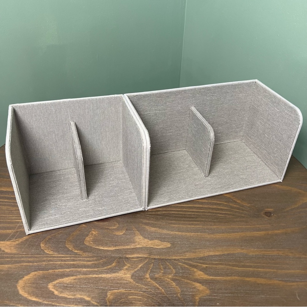 Caraway Food Storage Bin Holder Organizer Cabinet Gray x 2 Gray Canvas Magnetic - Picture 2 of 12